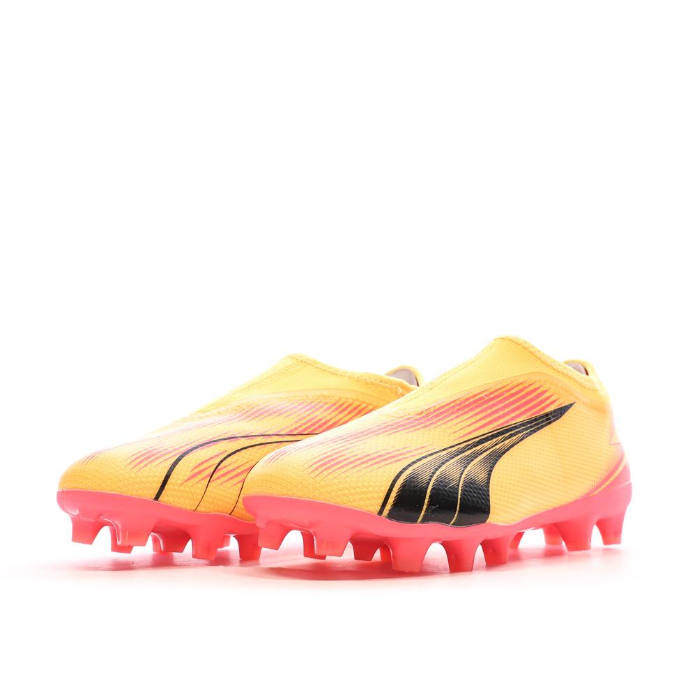 Chaussures de football Orange/Rose Garçon/Fille Puma Ultra Match vue 6