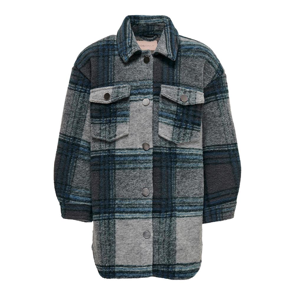 Veste à carreaux Bleu Fille Kids ONLY Andrea pas cher