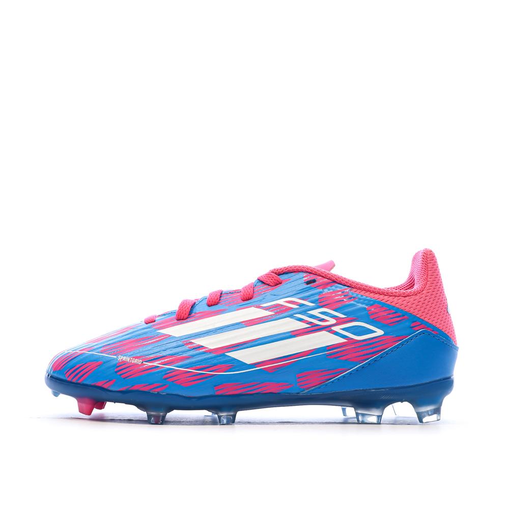 Chaussures de football Bleu/Roses Garçon Adidas F50 League Fg/mg pas cher