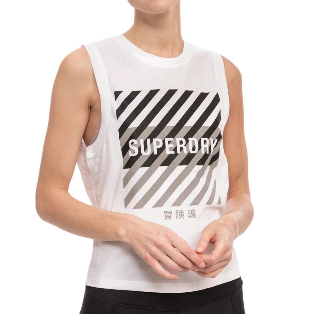 Débardeur Blanc Femme Superdry Training Core pas cher