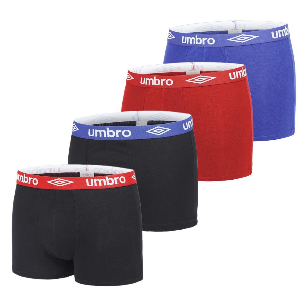 Lot De 4 Boxer Noir/Bleu/Rouge Homme Umbro CLASS4 pas cher