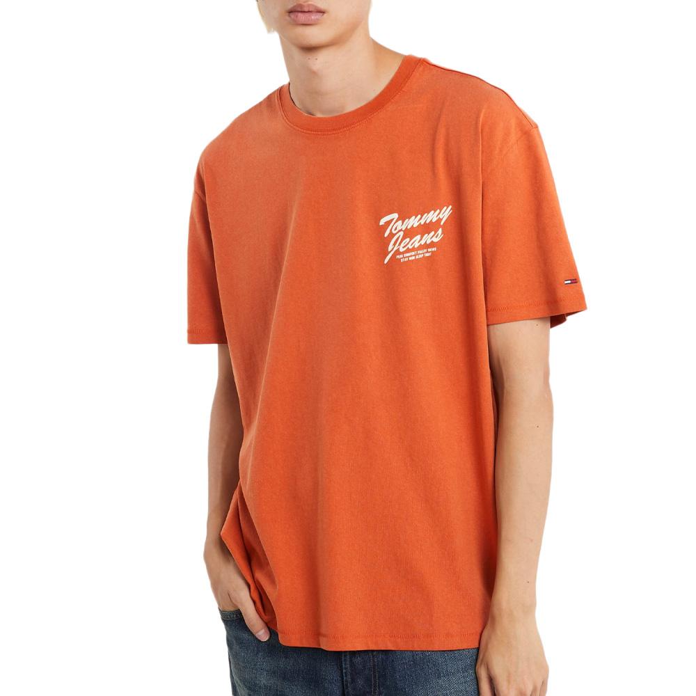 T-Shirt Orange Homme Tommy Hilfiger Novelty pas cher