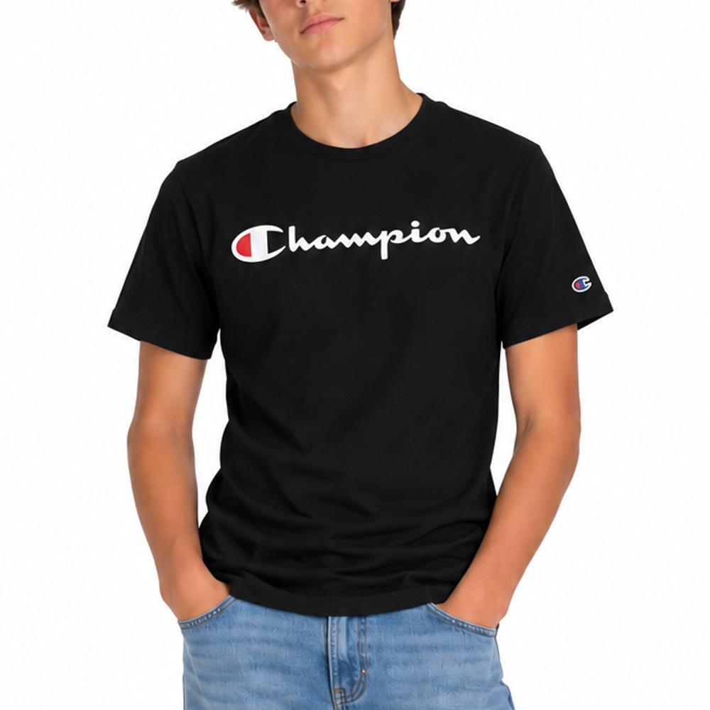 T-Shirt Noir Garçon Champion Signature pas cher