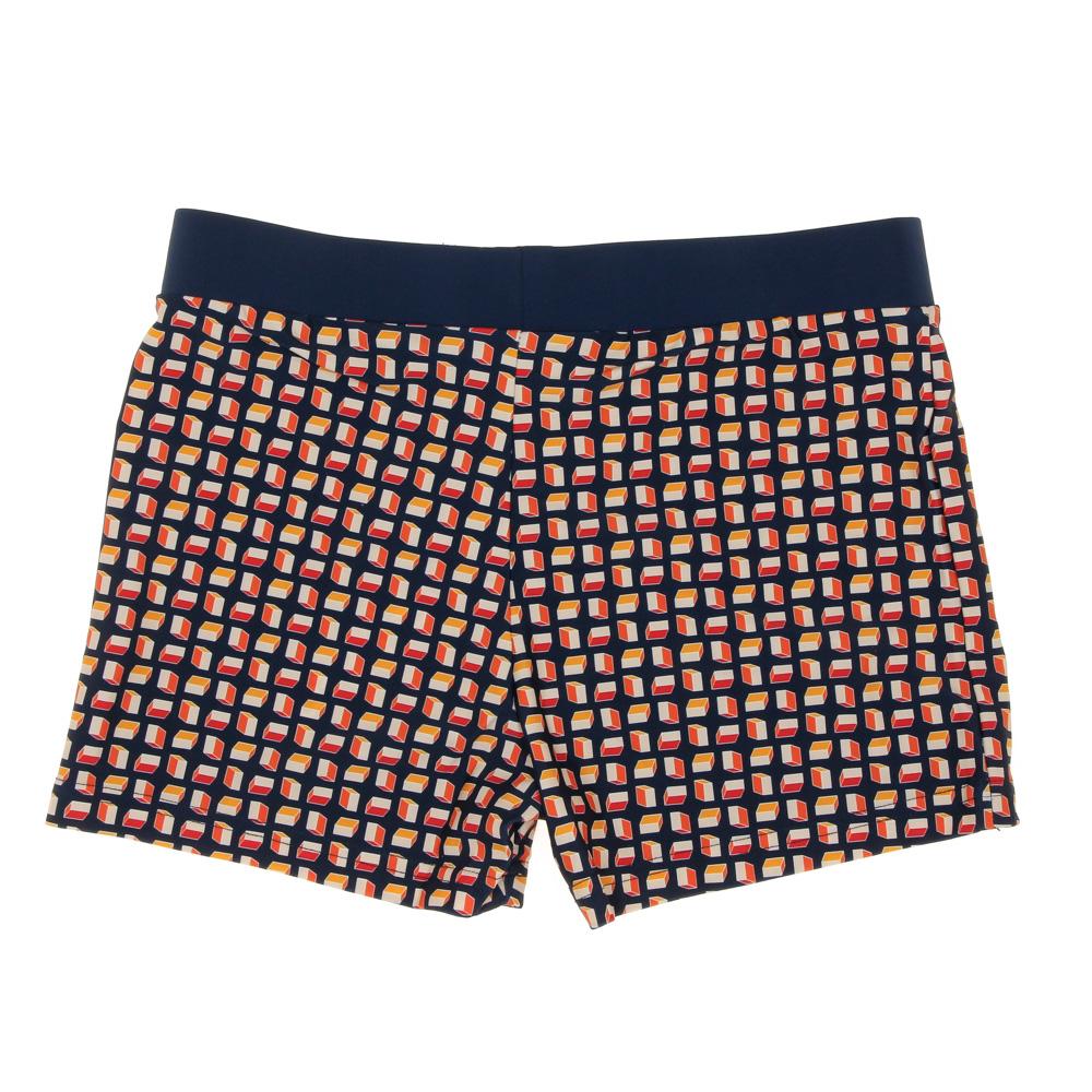 Boxer de Bain Marine/Orange Homme Sun project Geocubes vue 2