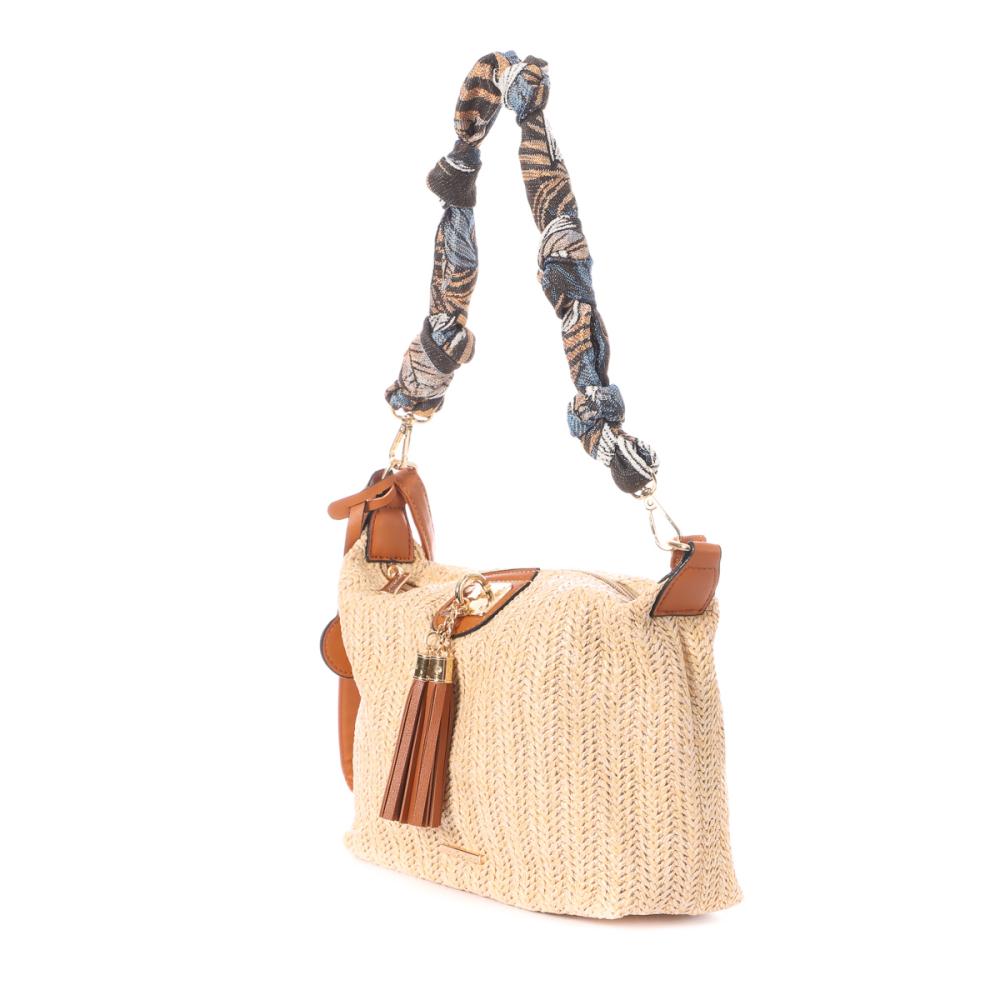 Sac à Main en paille Écru/Noir Femme Manoukian TROPIC vue 3