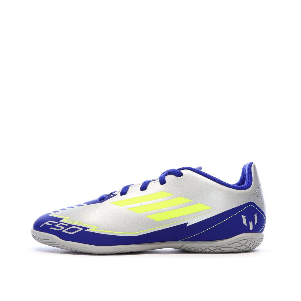 Chaussures de Foot Argent/Bleu Junior Adidas F50 Club In Messi pas cher