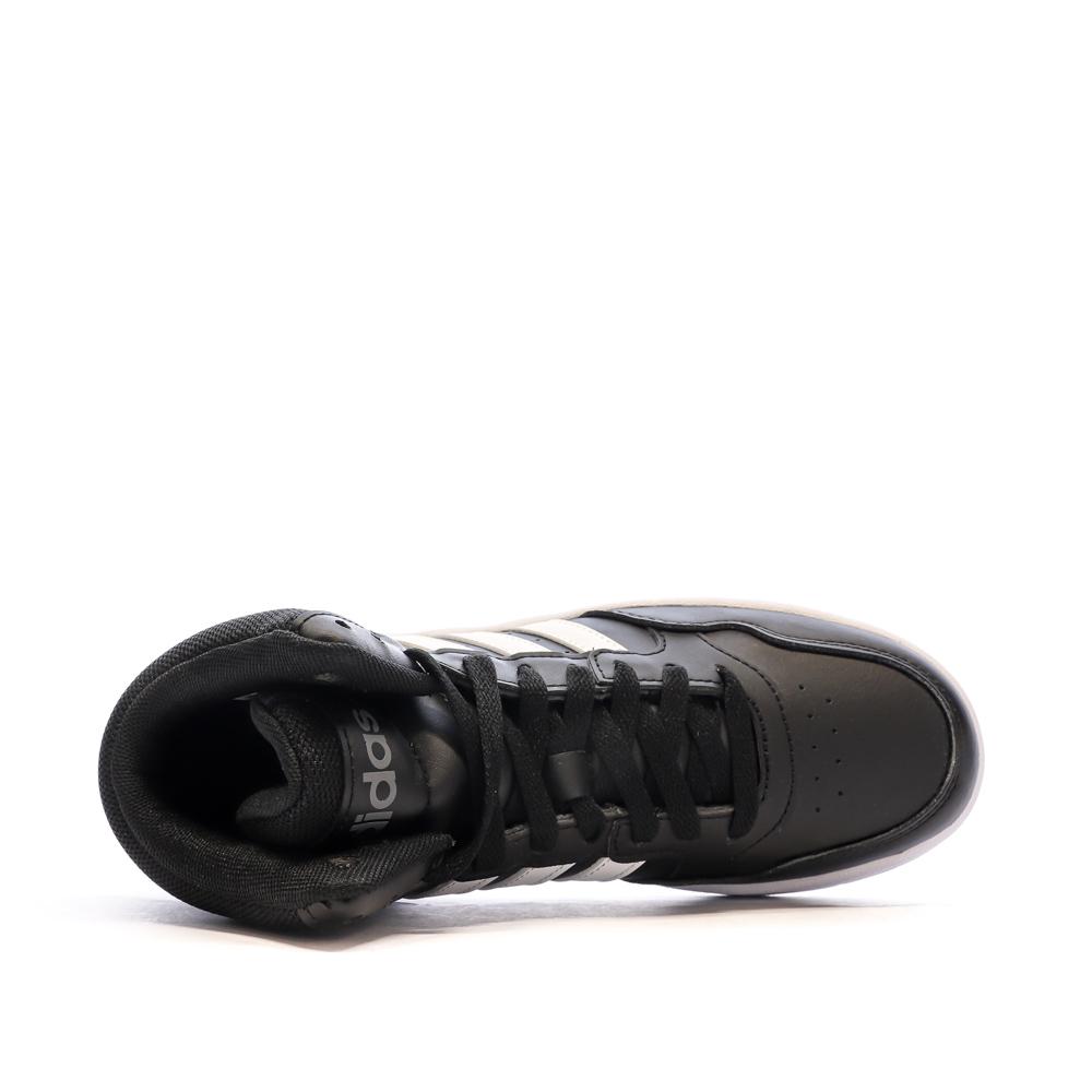Baskets Noir Garçon Adidas Hoops 3.0 Mid vue 4