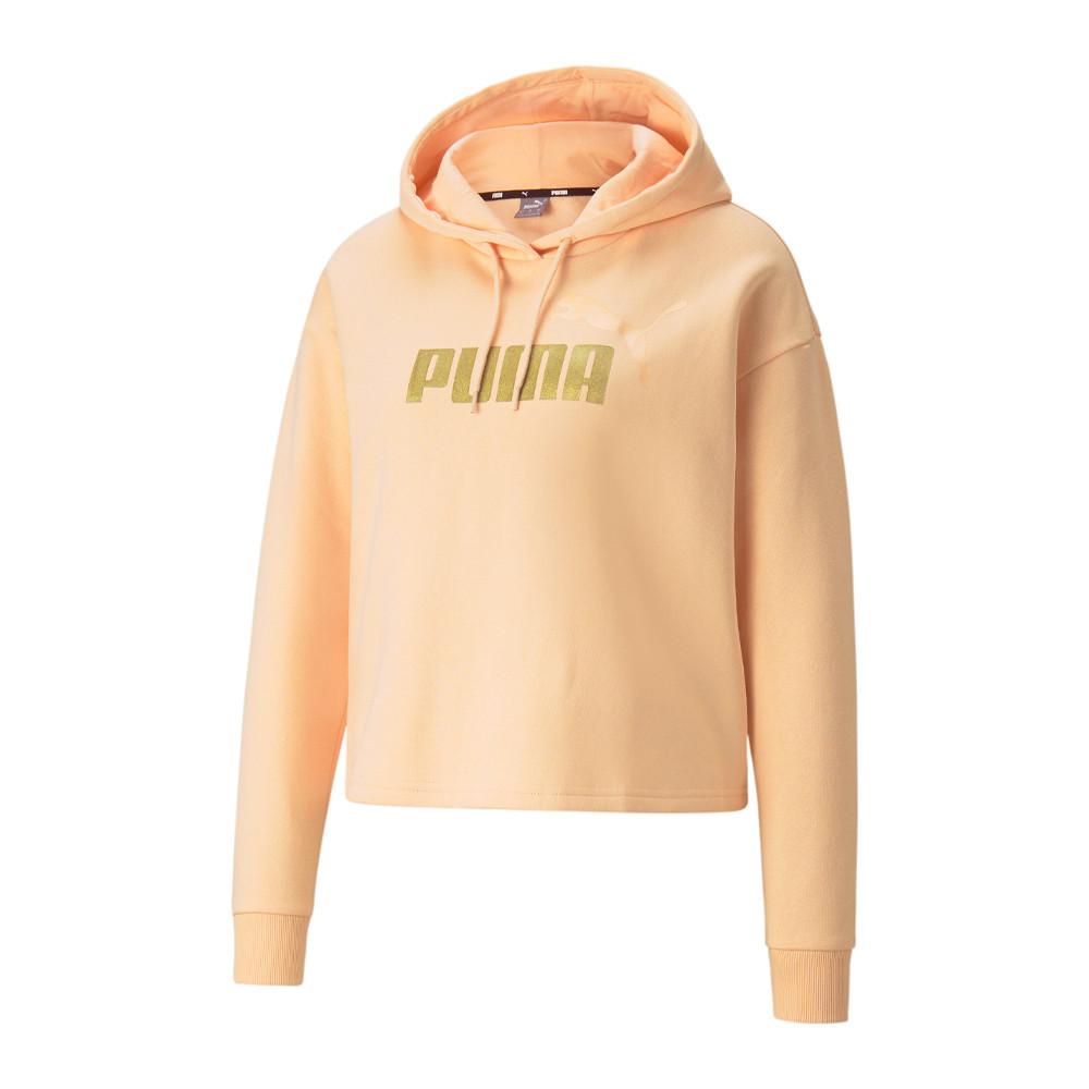 Sweat a Capuche Corail Femme Puma Cropped Metallic