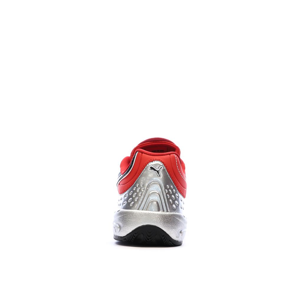 Baskets Argent/Rouge/Noir Garçon Puma Goalgetter vue 3