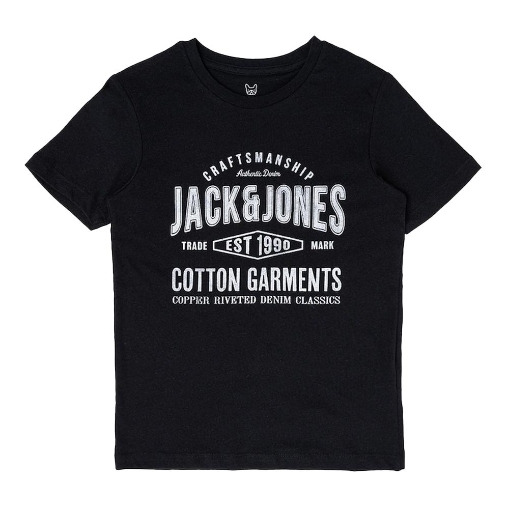 T-shirt Noir Garçon Jack & Jones Jeans pas cher