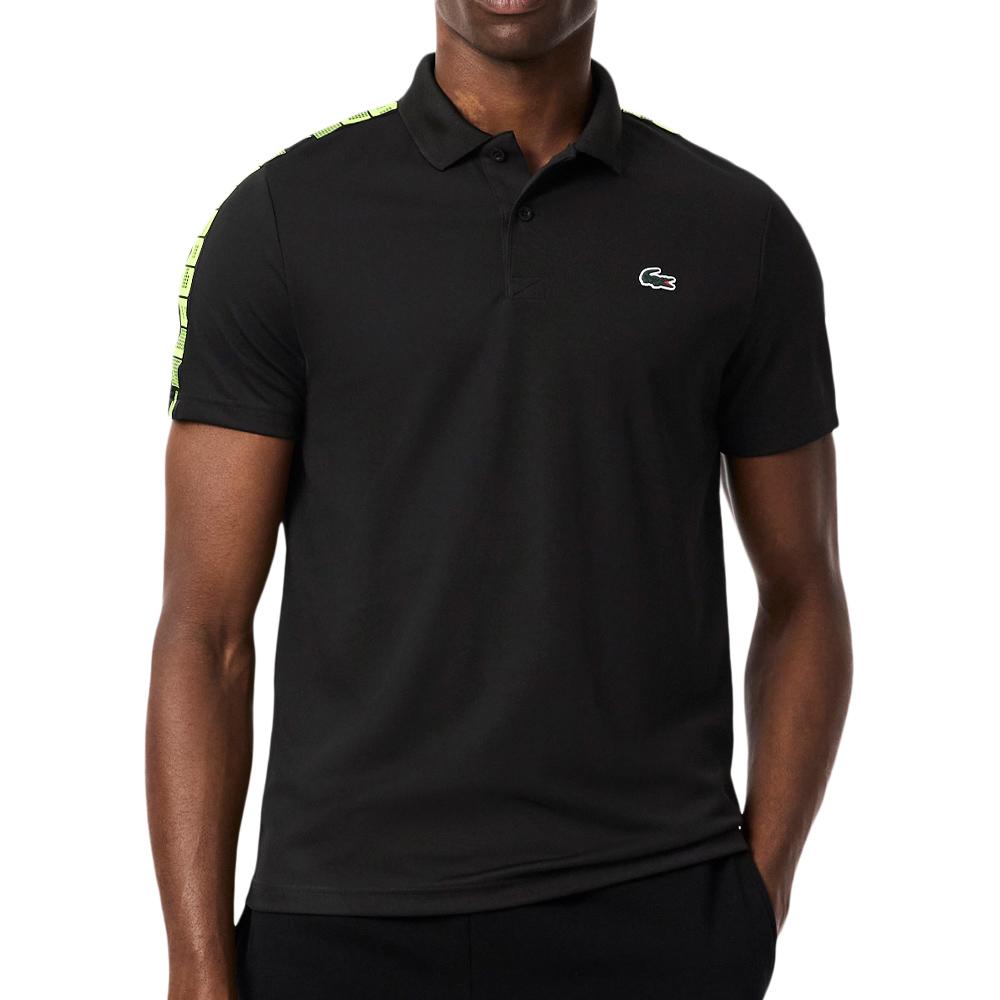 Polo de tennis Noir Homme Lacoste Ultra Dry pas cher