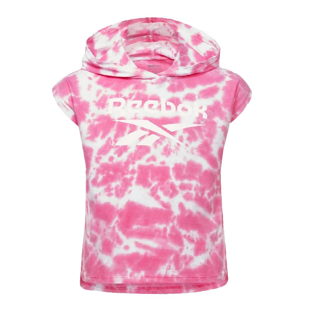 T-Shirt rose fille Reebok Tie Dye Hood Tee pas cher