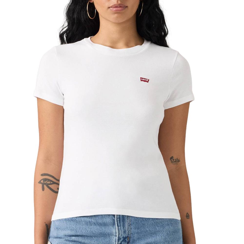 Lot de 2 T-shirts Blanc/Rayures Femme Levi's 2pack Essential vue 3