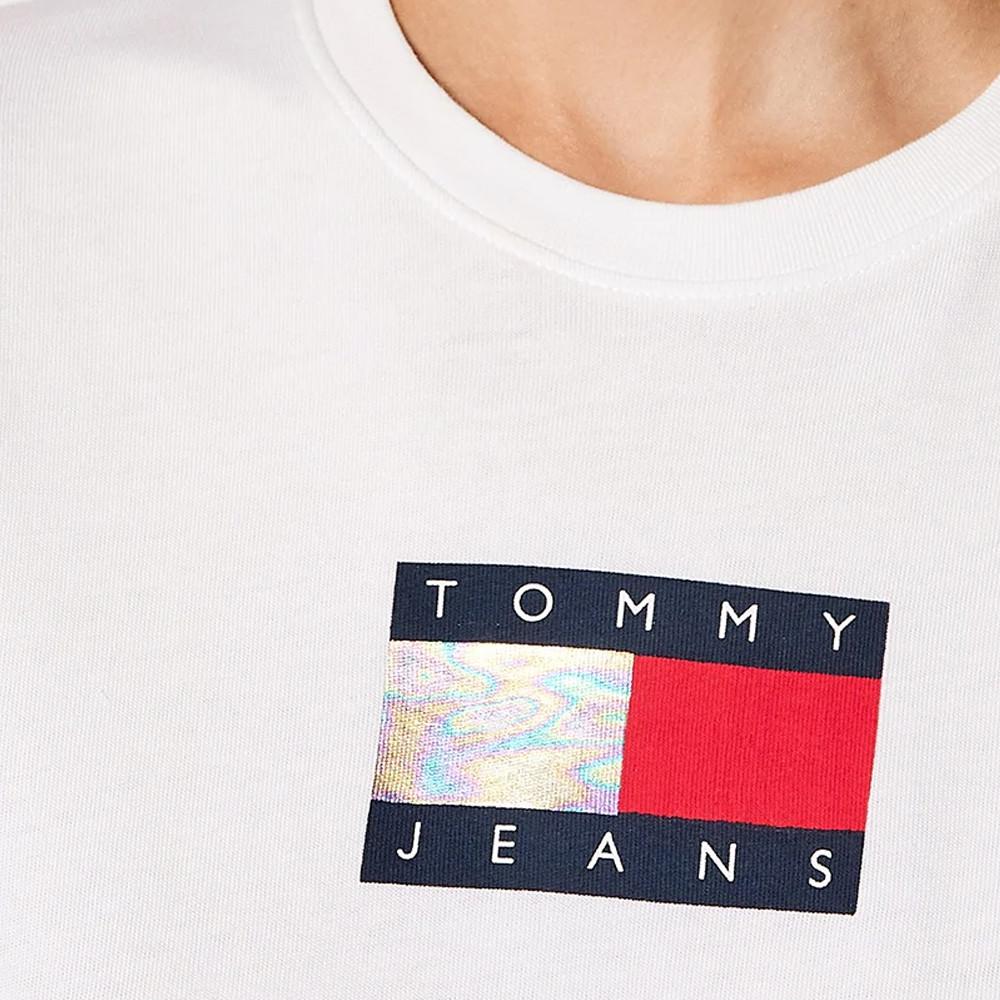 T-shirt Blanc Femme Tommy Jeans Crop vue 3