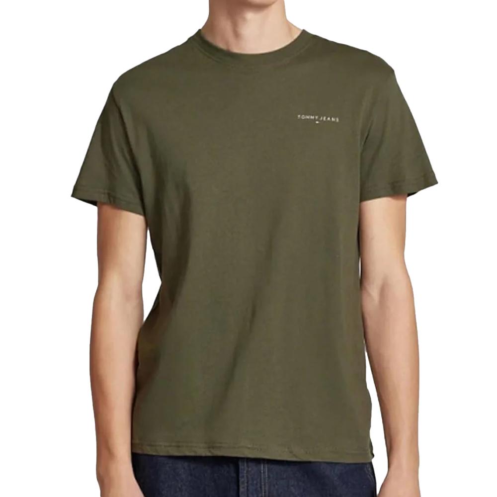 T-shirt Kaki Homme Tommy Hilfiger Linear 88 pas cher