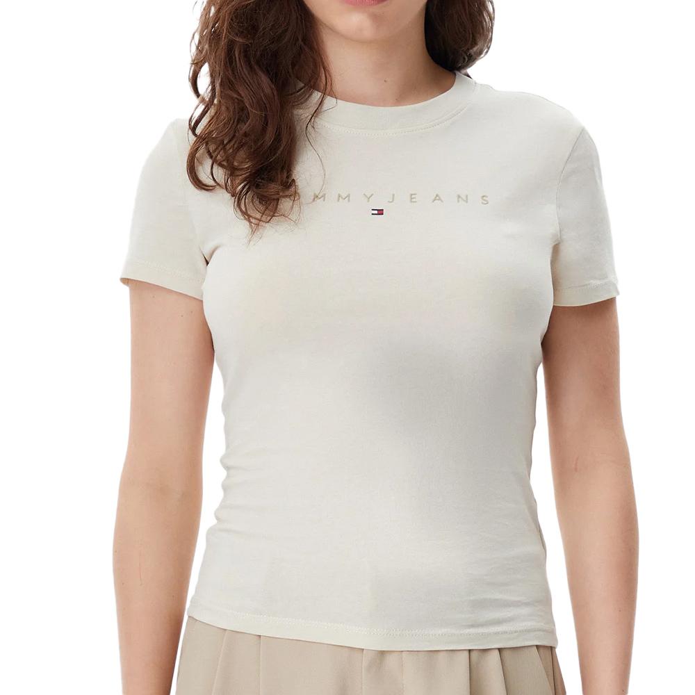 T-shirt Beige Femme Tommy Hilfiger Night Navy pas cher