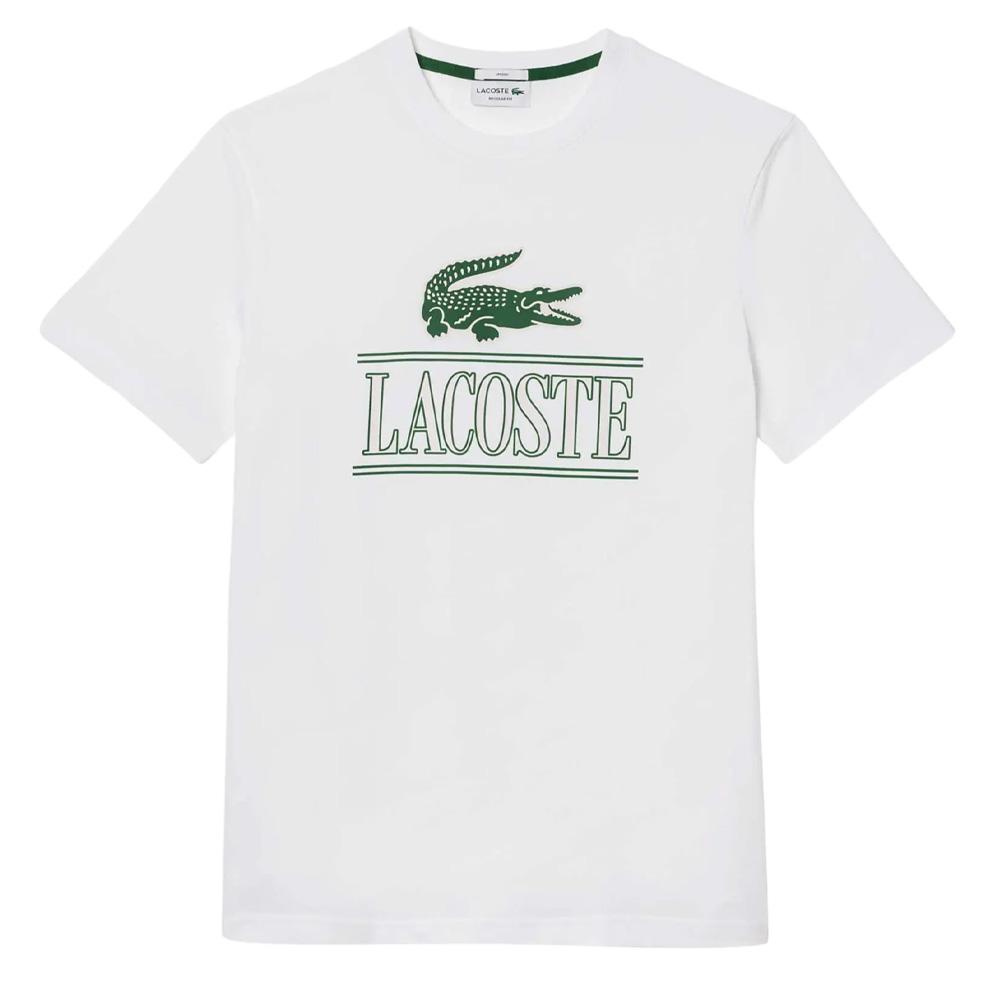 T-shirt Blanc Mixte Lacoste TH1218 pas cher