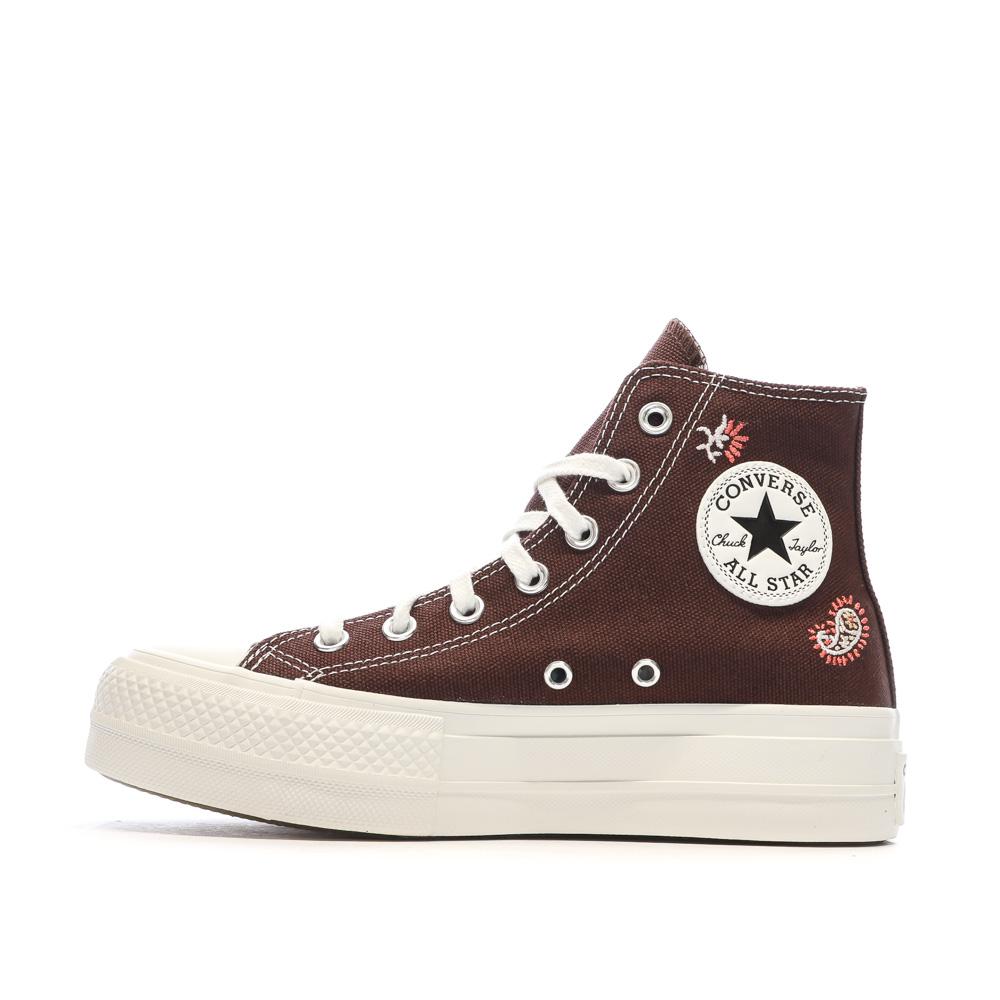 Baskets Marrons Femme Converse Chuck Taylor All Star Lift A08174C pas cher