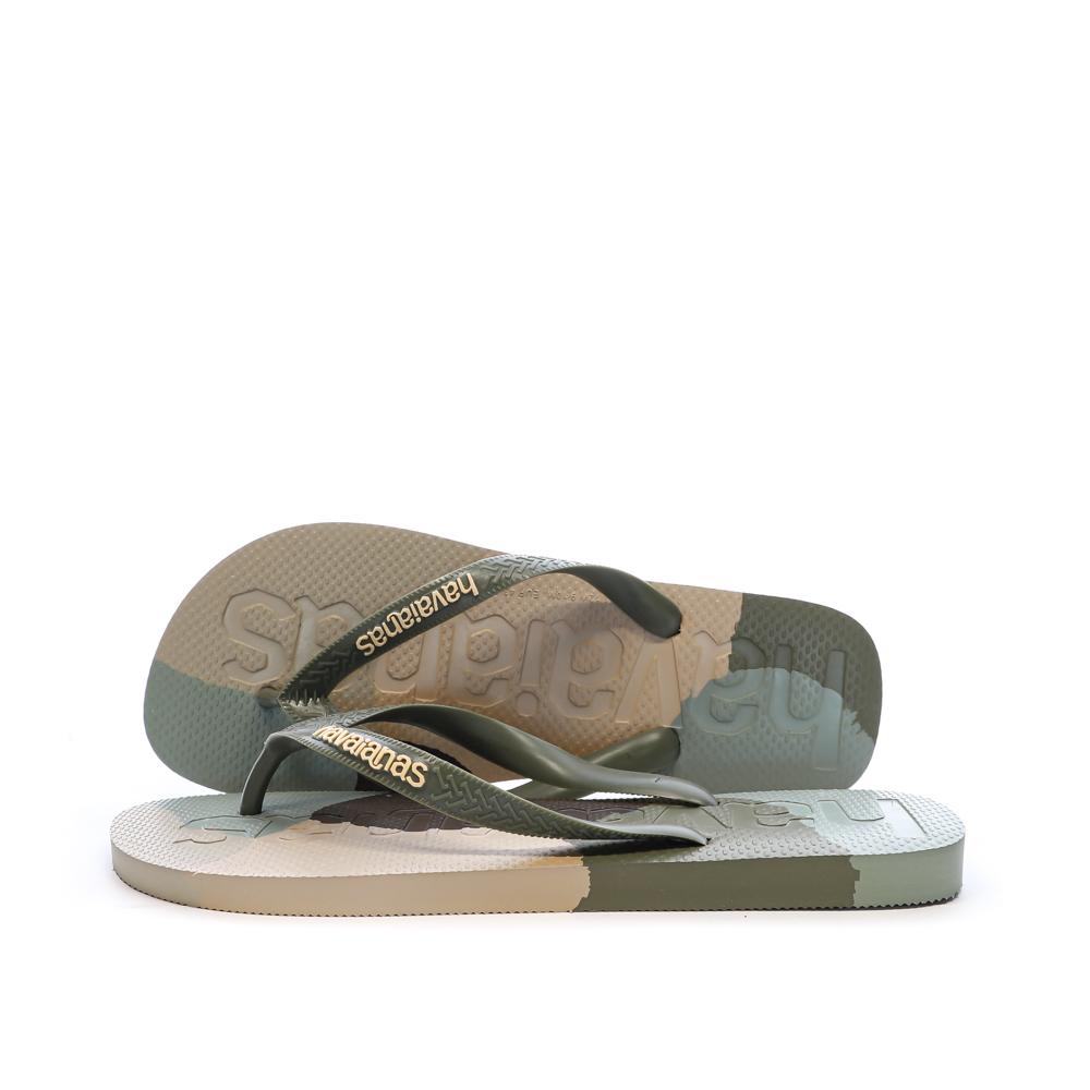 Tongs Verte/Beige Homme Havaianas Slim 1740 pas cher