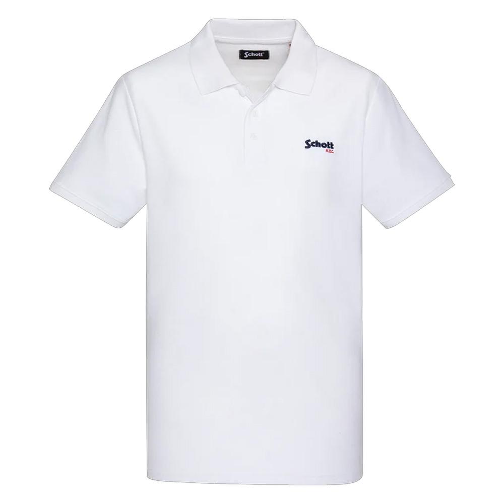 Polo Blanc Homme Schott PS0022 pas cher