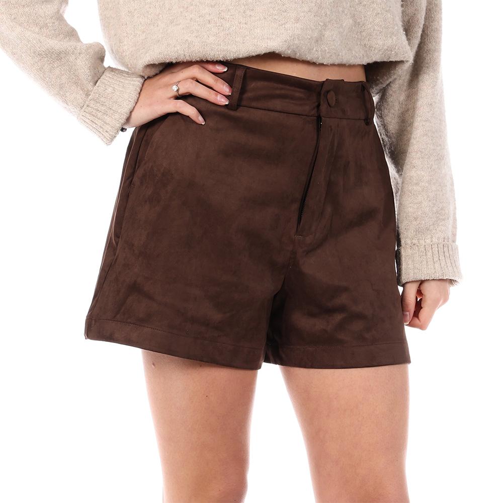 Short en Suédine Marron Oraije Dune pas cher