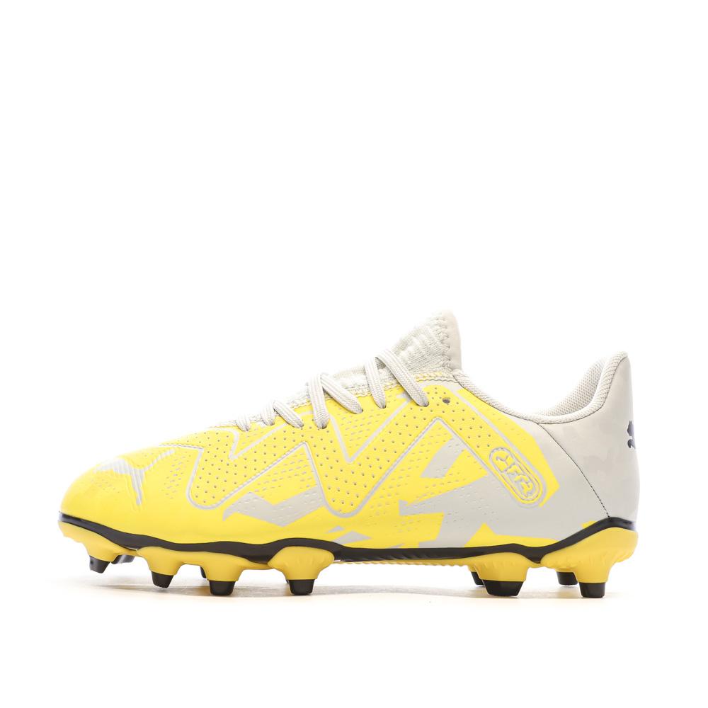 Chaussures de Foot Jaune/Gris Garçon Puma Future Play FG/AG pas cher
