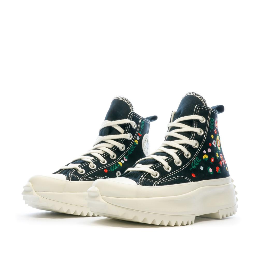 Baskets Noir Femme Converse Run Star Fleurs vue 6