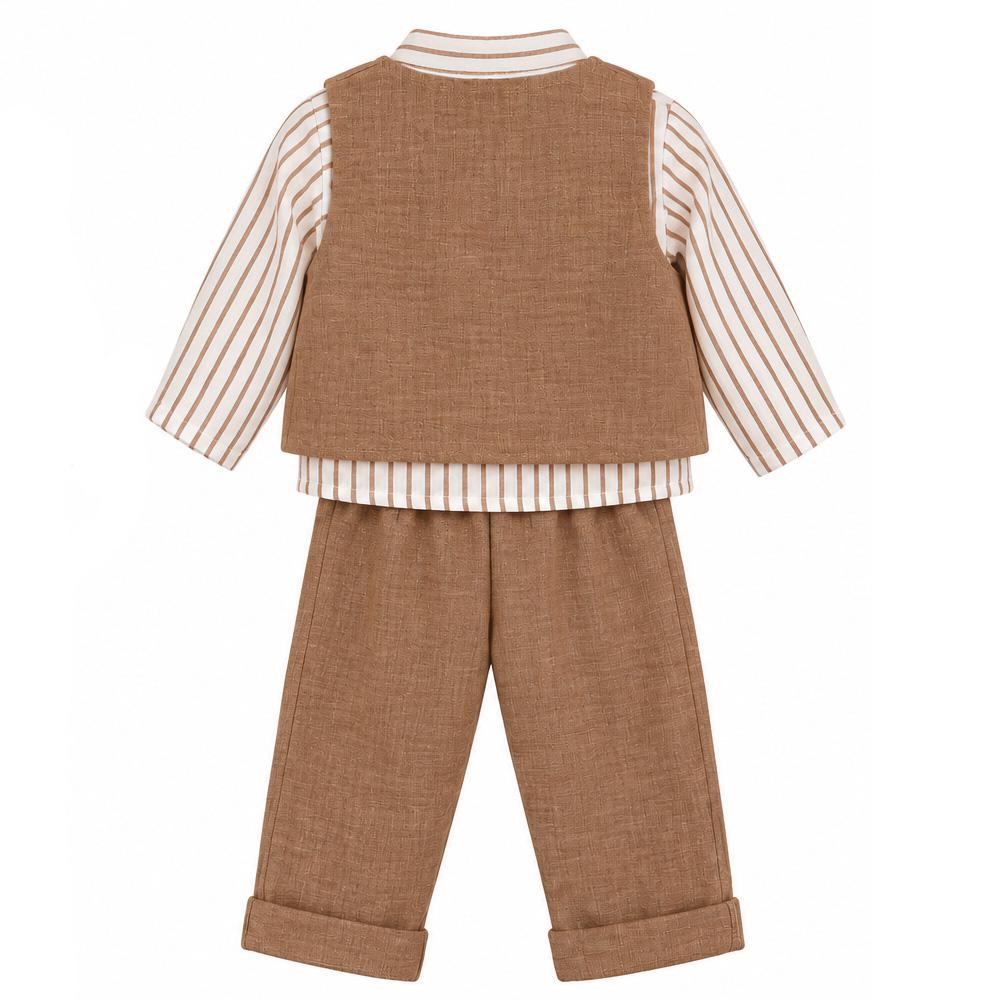 Ensemble Blanc/Camel Garçon P'tit Mome Lucas vue 2