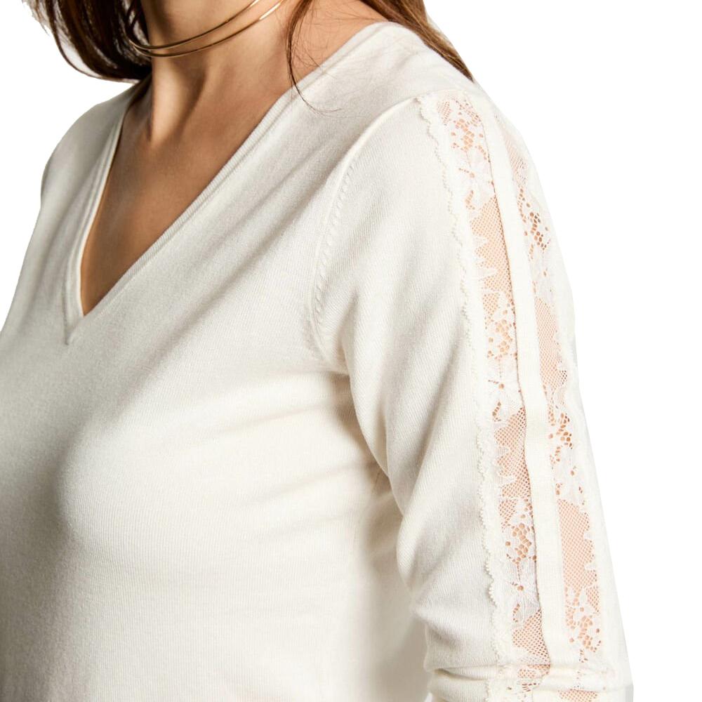 Pull Blanc Femme Morgan MIELO vue 2