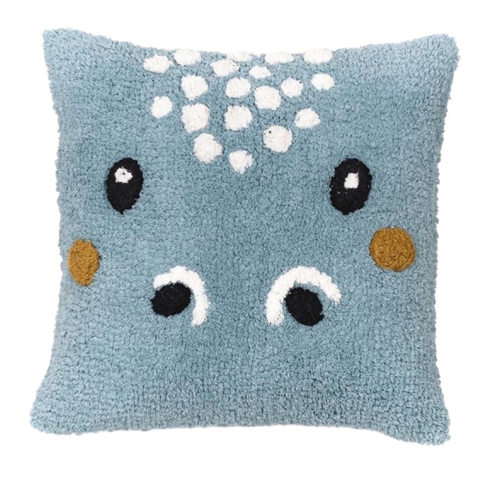 Coussin déhoussable tufté imprimé animalier FUNNY pas cher