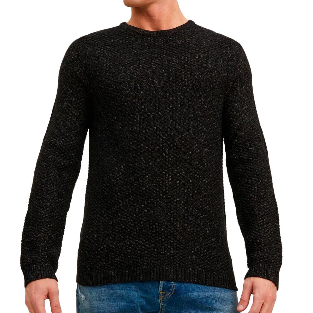 Pull Noir Chiné Homme Jack and Jones Damian pas cher