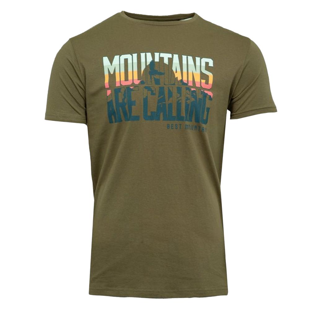 T-shirt Kaki Homme Best Mountain 2001 pas cher