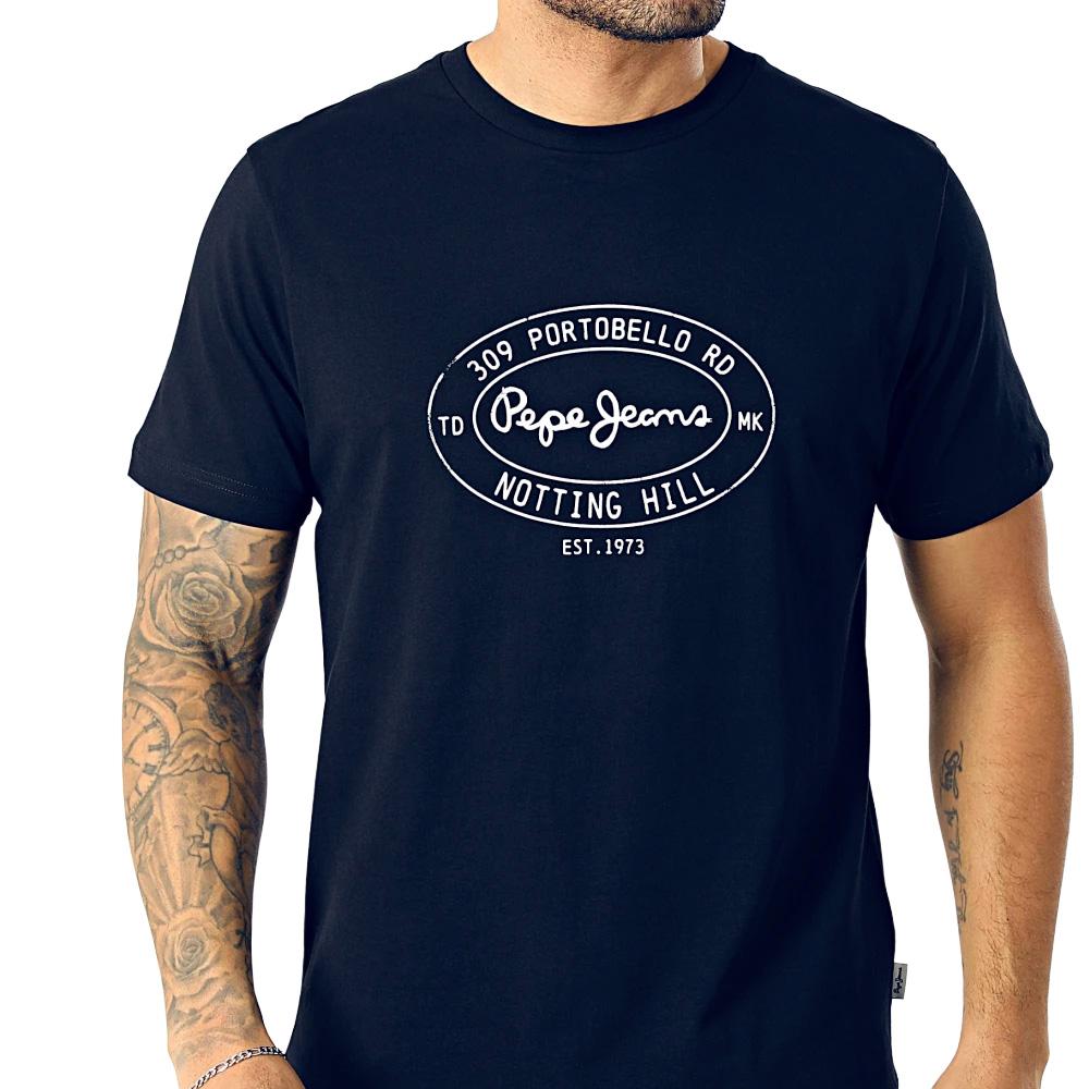 Camiseta de hombre azul marino Pepe jeans Originals barato