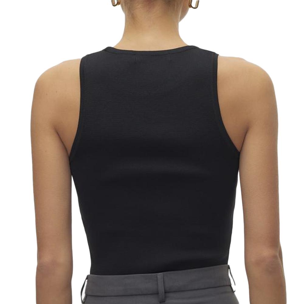 Crop Top Noir Femme Vero Moda Ginny vue 2