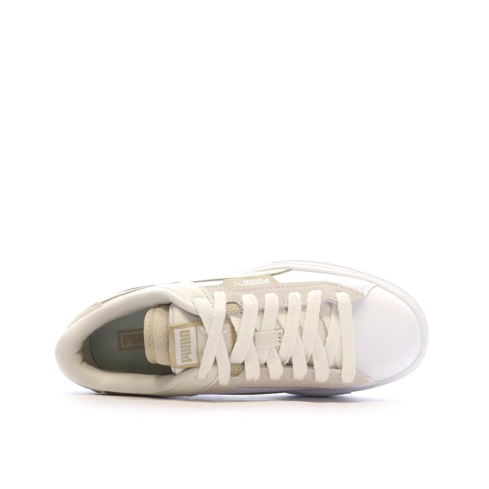 Baskets Écru/Blanc Femme Puma Mayze Crashed Selflove vue 4