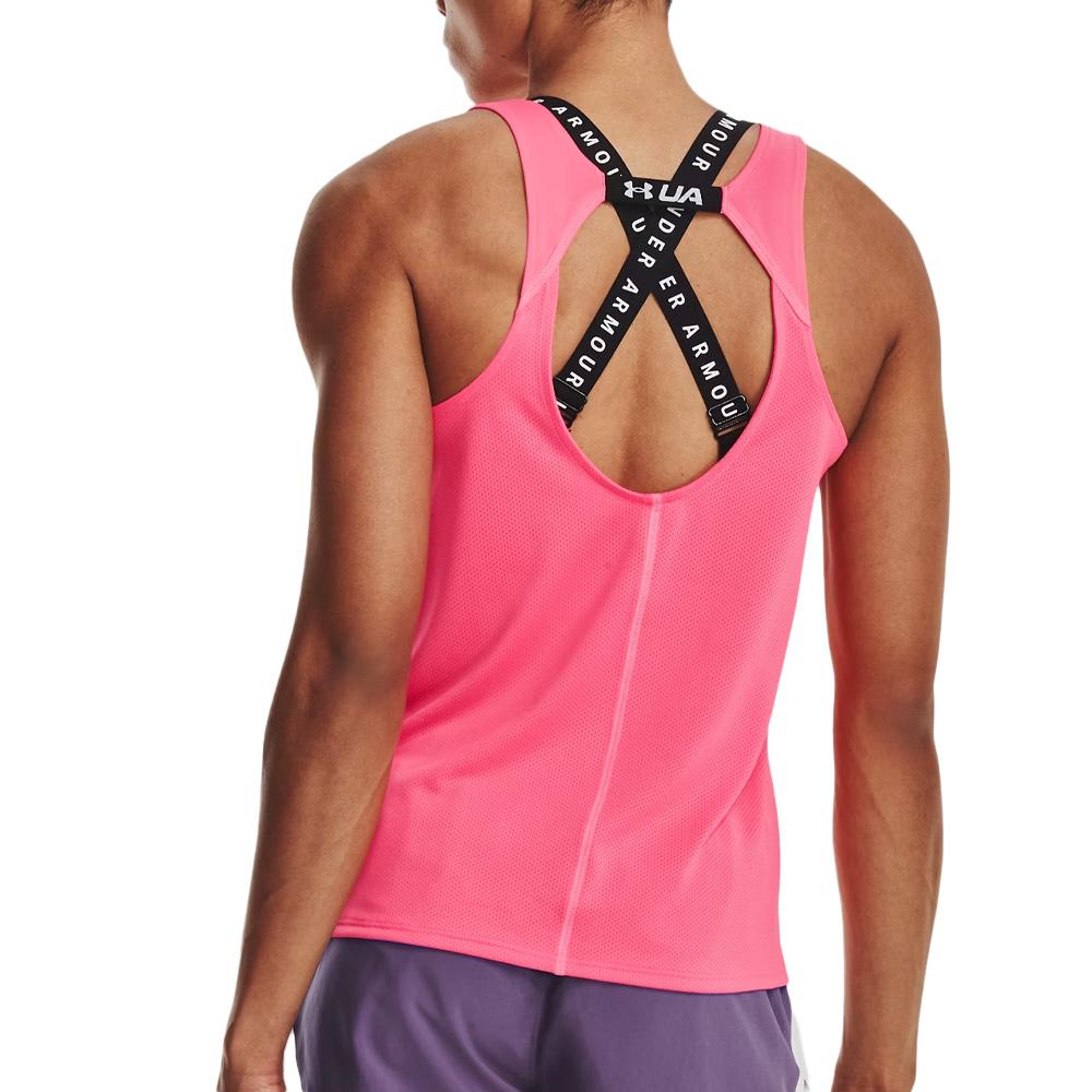Débardeur de Sport Rose Femme Under Armour Fly By Tank vue 2