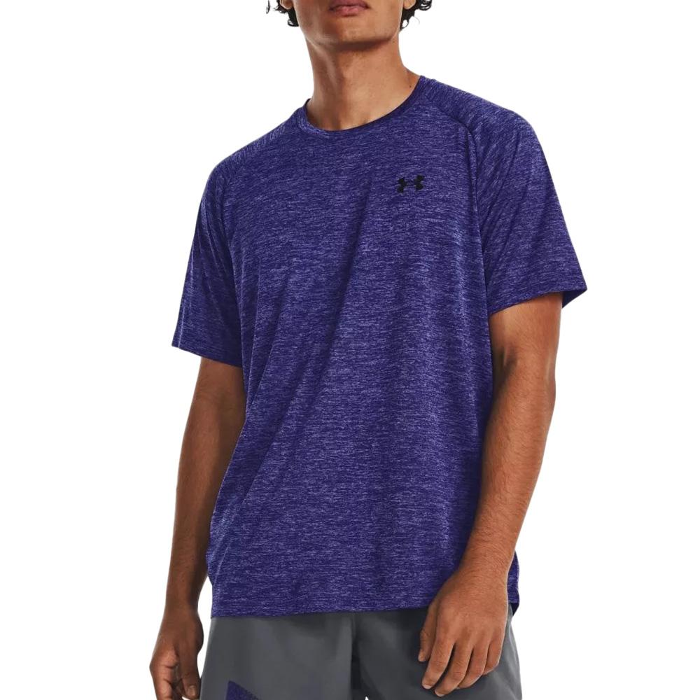 Maillot de sport Bleu Chiné Homme Under Armour Tech 2.0 SS 1326413 pas cher