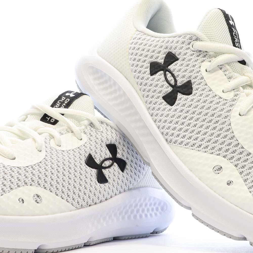 Chaussures de Running Blanches Femme Under Armour Charged Pursuit 3 vue 7