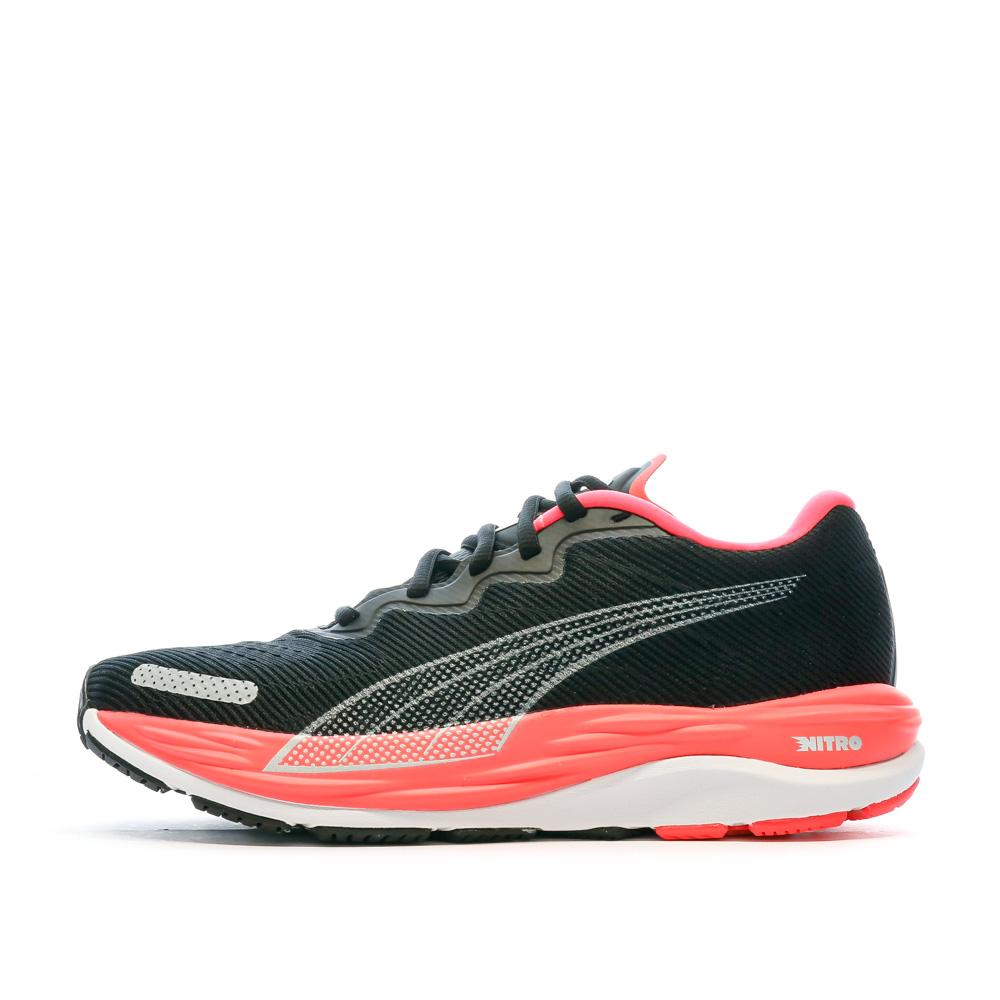 Chaussures de Running Noir/Rose/Blanc Femme Puma Velocity Nitro 2 pas cher