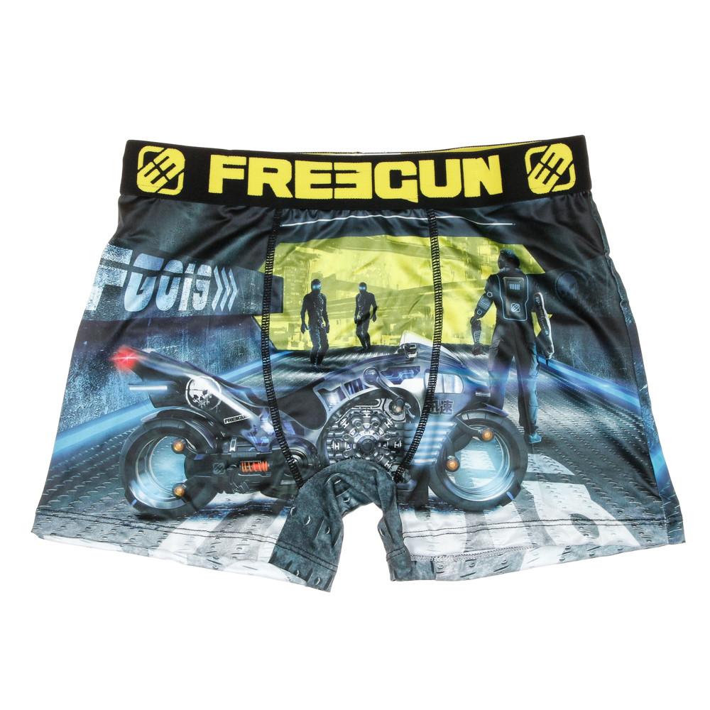 Boxer Noir/Jaune Homme Freegun Punk Biker pas cher