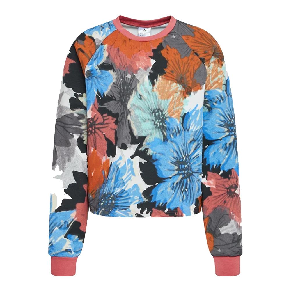 Sweat à fleurs Multicolore Femme Adidas Allover Print pas cher