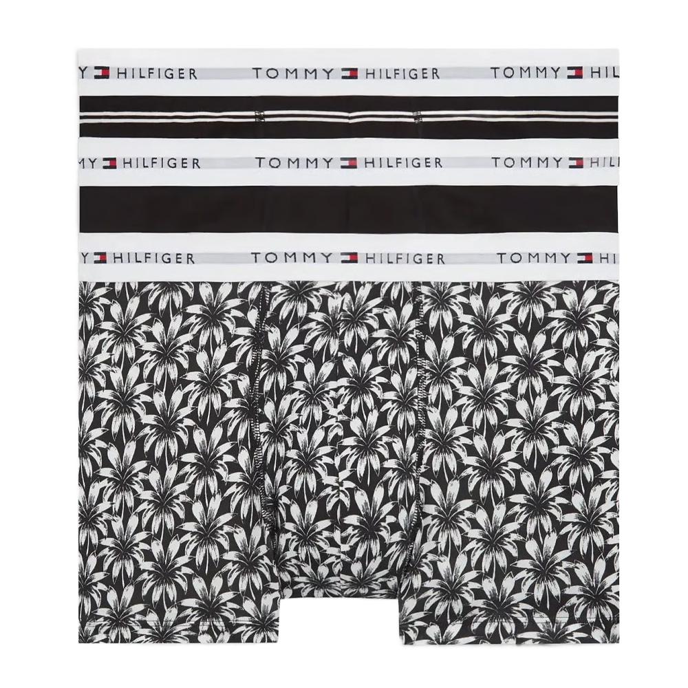 X3 Boxers Noir/Blanc Homme Tommy Hilfiger Trunk Print+ pas cher