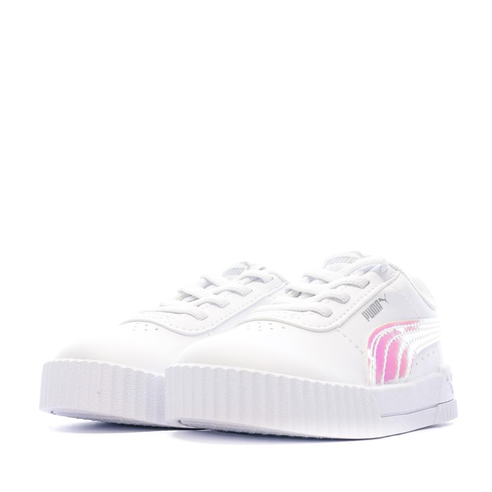 Baskets Blanches Fille Puma Carina Holo vue 6