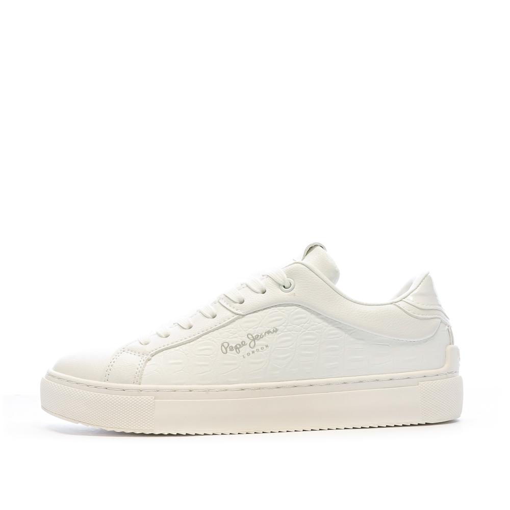 Baskettes Blanches Brodées Florales Taille 7 Femme - Neuf Avec Emballage, Cuir, Marque Beauty Girls