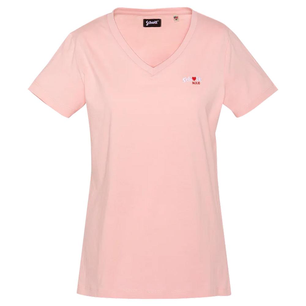 T-Shirt Rose Femme Schott TSBRODEDW pas cher
