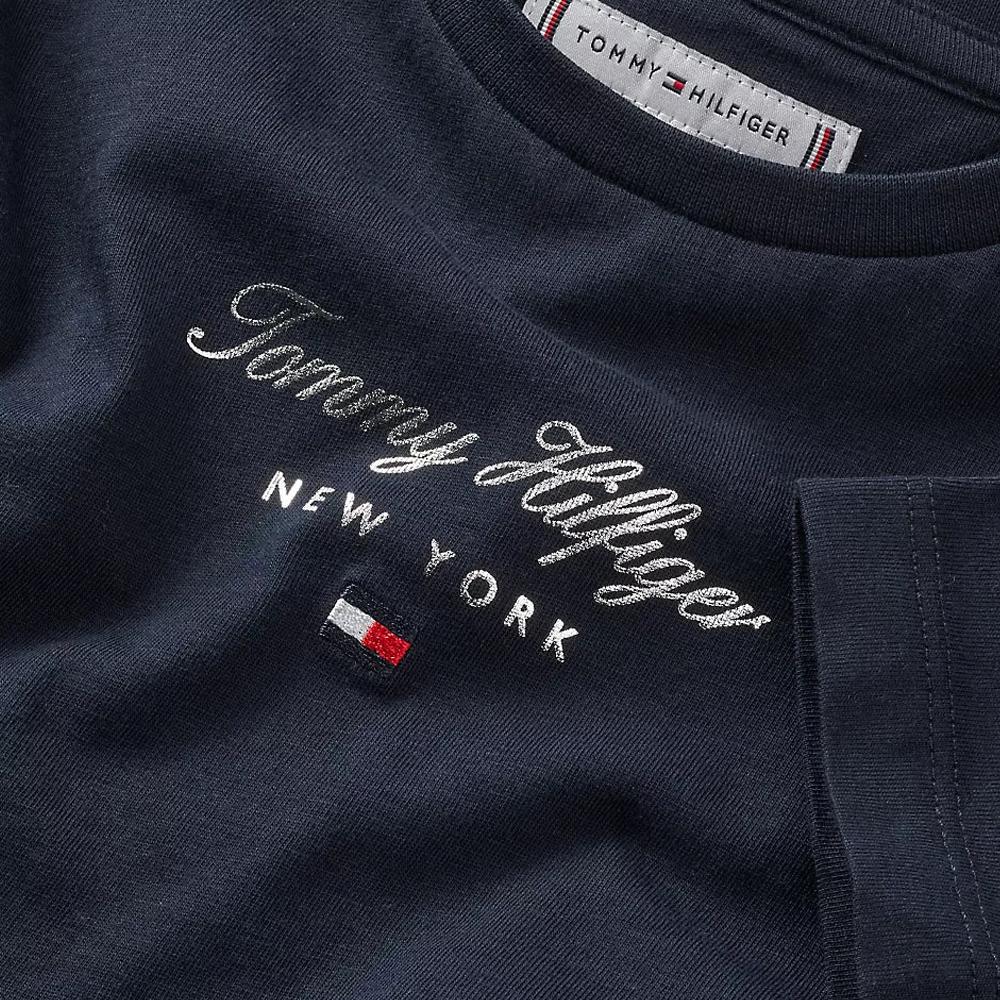 T-shirt Noir Fille Tommy Hilfiger Foil vue 3