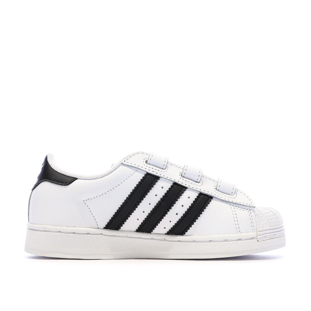 Basket Blanches/Noires Garçon Adidas Superstar vue 2