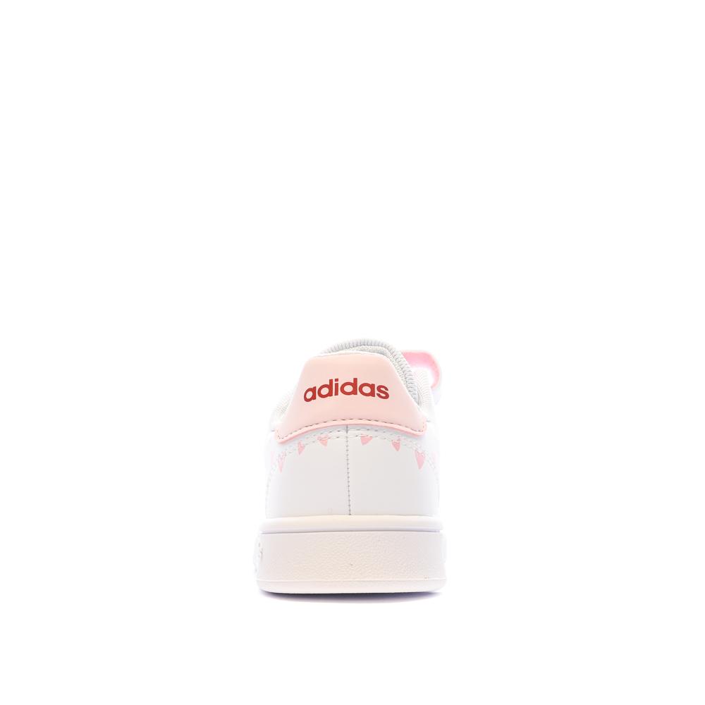 Baskets Blanche/Rose Adidas Advantage Cf C vue 3