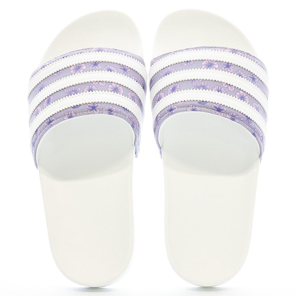 Claquettes Blanche/Mauve Femme Adidas Adilette HQ4294 vue 3