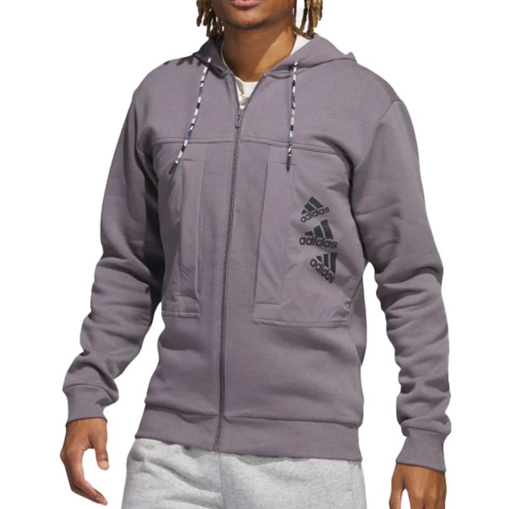 Sweat Violet Homme Adidas M Q4 Bl Fz Hd pas cher